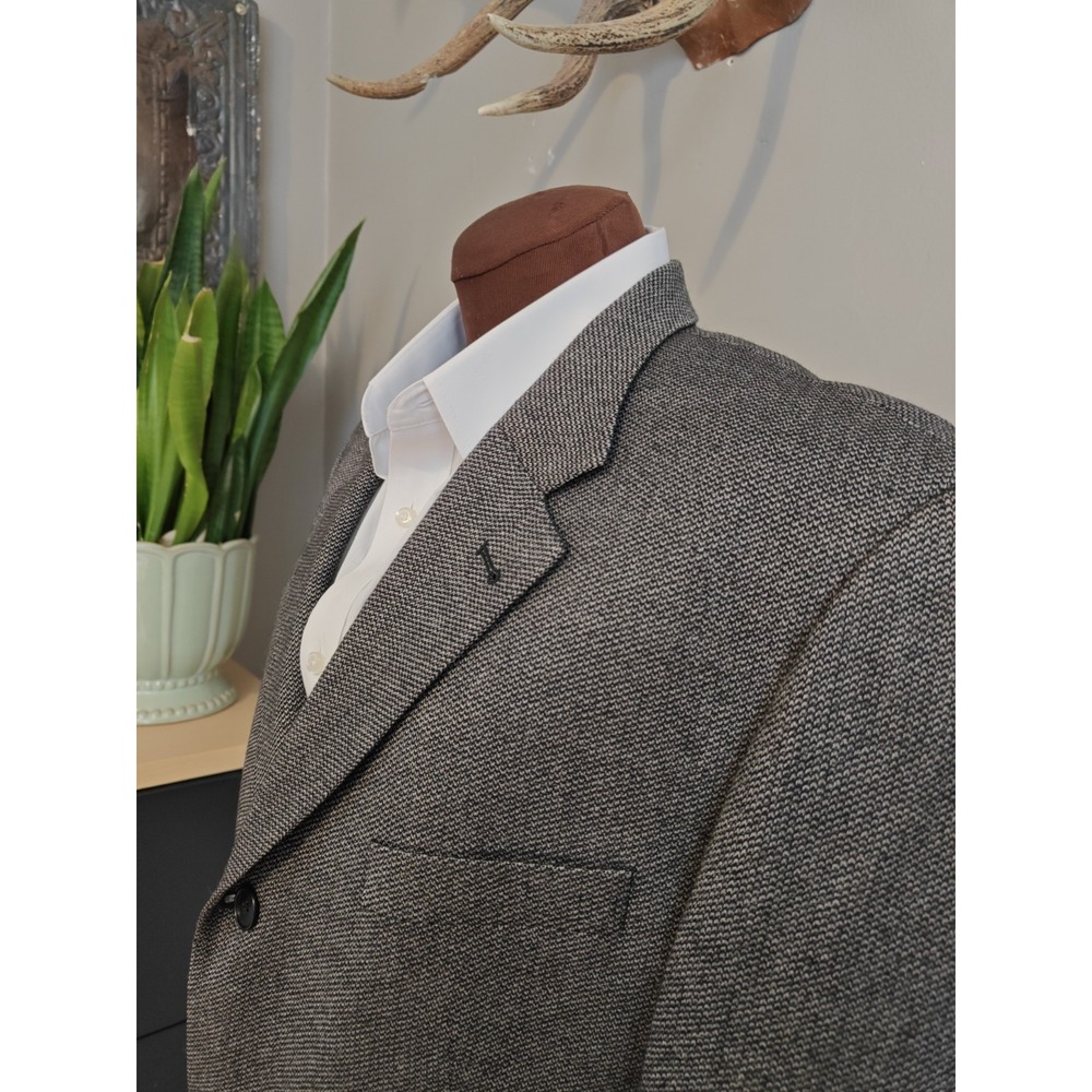 Roberto Villini Mens Wool Sports Coat 42L Gray Speckle 3 Button Blazer E606
